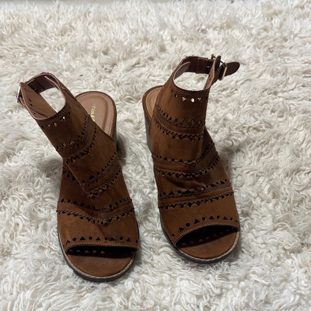 Maurices Tan Cutout Sandals